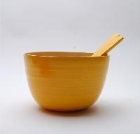 Yellow bamboo salad bowl 30cm without servers - Saladier H.18cm sans couverts